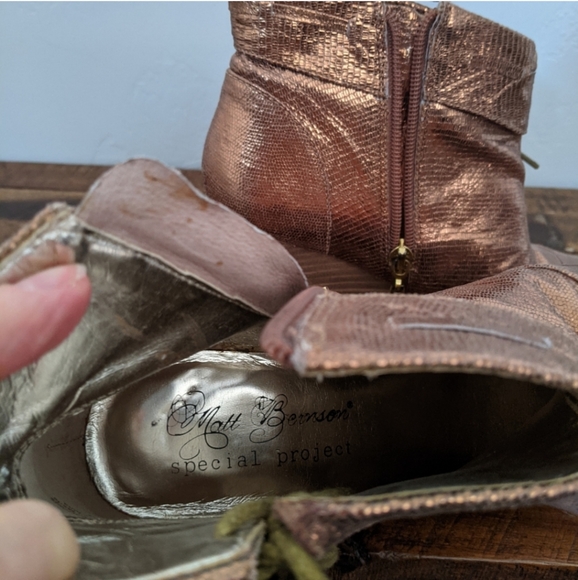 Matt Bernson for Anthropologie Bronze Shimmer Wedge Ankle Boots - Picture 10 of 10